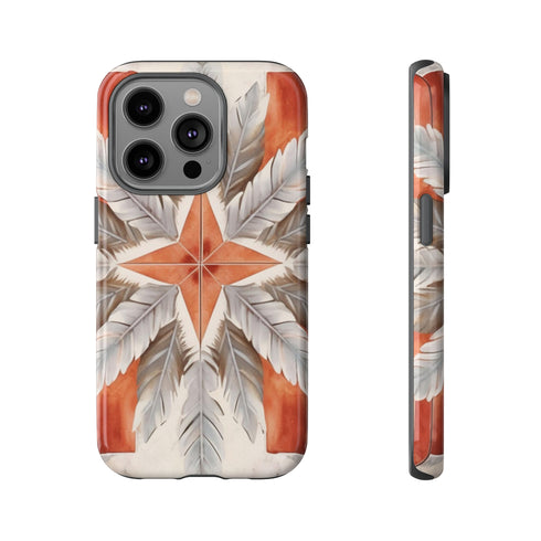 Silver Feather Compass - Impact Resistant Phone Case